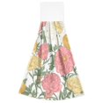 thumbnail image 7 of Haosy 2 Pack Kitchen Wash Cloths with Hanging Loops Absorbent Absorbent Quick Drying Hand Towels, Pastel Pink Yellow Cream Peonie, 7 of 7