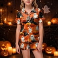 thumbnail image 2 of OJSFQUFP Girls Shorts Set Toddler Short Sleeve Print Shirts Tops Pants Outfits Button, 2 of 6