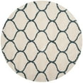 thumbnail image 5 of SAFAVIEH Hudson Arline Geometric Shag Area Rug, Ivory/Slate Blue, 5' x 5' Round, 5 of 8