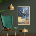 thumbnail image 2 of Airplane Wall Art with Frame, Peacekeepers Mission Jet up International Flight Picture Aviation Theme Image, Printed Fabric Poster for Bathroom Living Room, 23" x 35", Blue Grey, by Ambesonne, 2 of 2