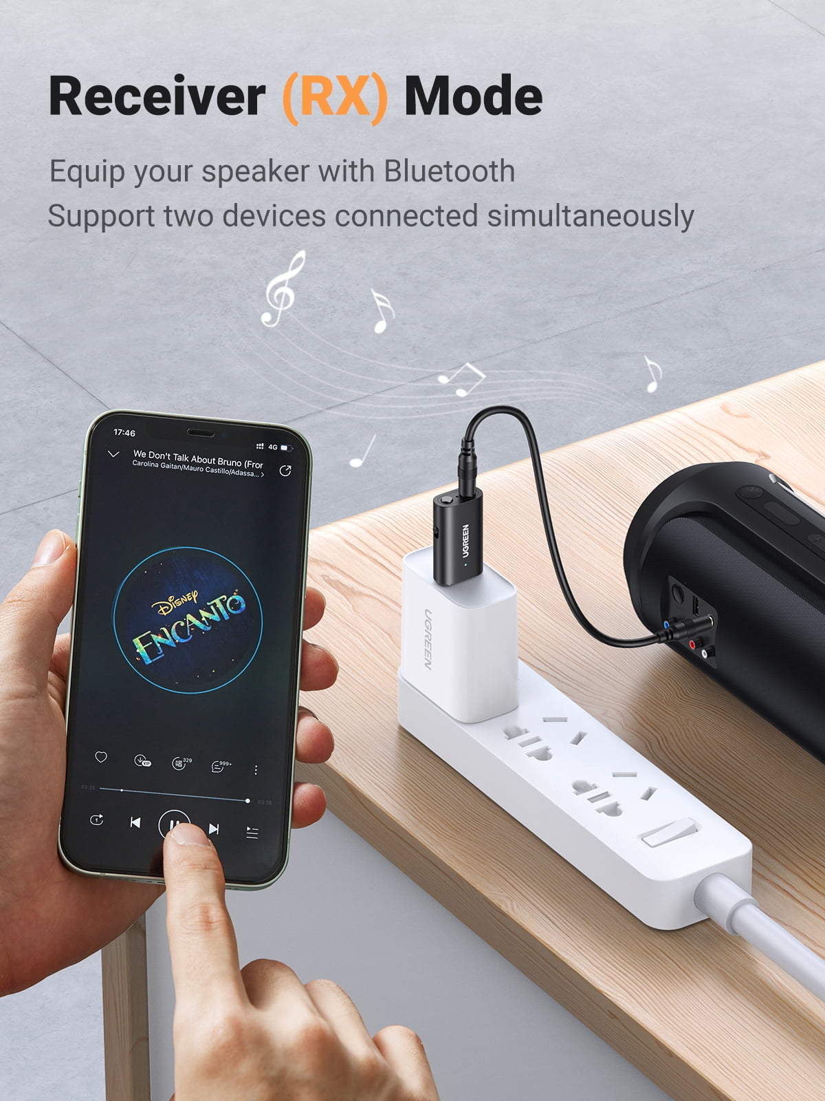 UGREEN Bluetooth Adapter, 2 in 1  Audio Receiver and Transmitter for TV, Home Stereo, Headphones