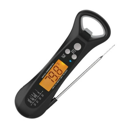 

Digital Meat Thermometer IPX7 Waterproof Instant Read Food Thermometer Probe With Backlight & Opener