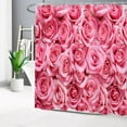 thumbnail image 2 of Valentine''s Day Shower Curtain Romantic Pink Rose Floral Shower Curtain Set for Bathroom Spring Nature Plant Flower Waterproof Fabric Bath Curtain with 12pcs Hooks, 72x72 Inch, 2 of 5