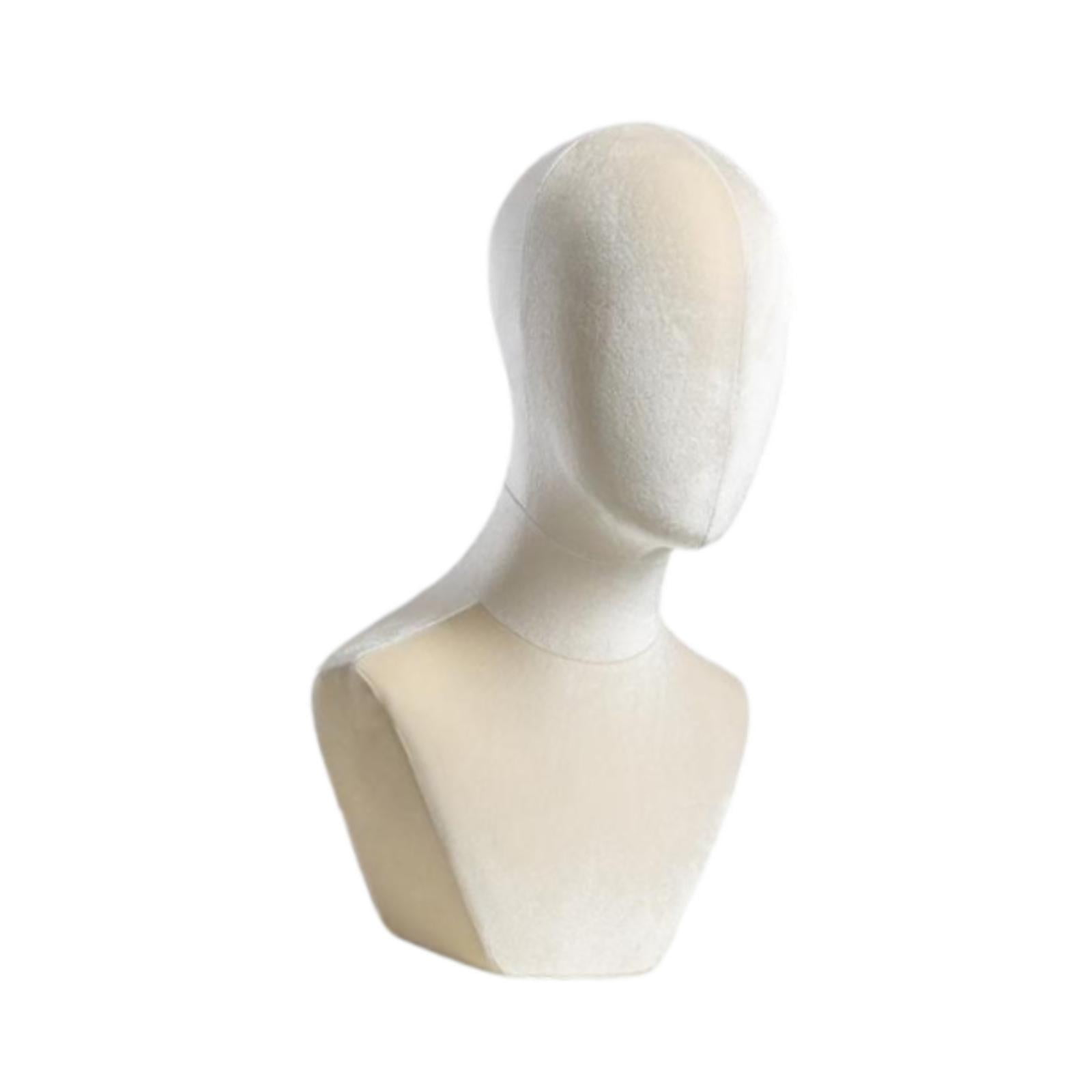 Serenable Bust Mannequin Head Versatile Holder for Headdress Commercial Use Hats Beige