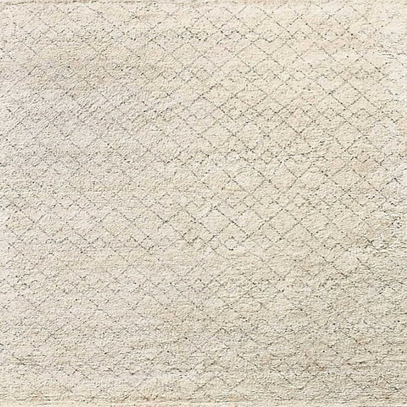 Ahgly Company Machine Washable Indoor Square Industrial Modern Bisque Beige Area Rugs, 4' Square