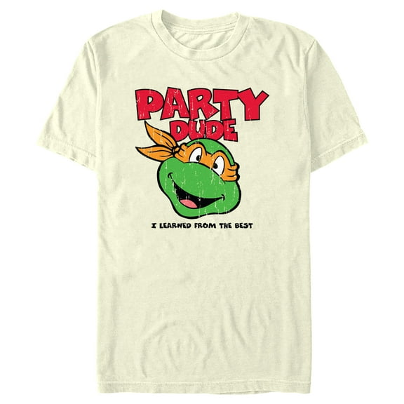 Men's Teenage Mutant Ninja Turtles Michelangelo Party Dude  Graphic Tee Beige X Large