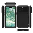 thumbnail image 6 of Military Rugged Case for iPhone 16 Pro, with Tempered Glass Screen Protector, Shockproof Dustproof Scratch Proof Hybrid Metal and Silicone Gel Heavy Duty Full Body Cover,Black, 6 of 9