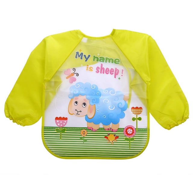 Delantal de alimentación impermeable con babero para niños pequeños