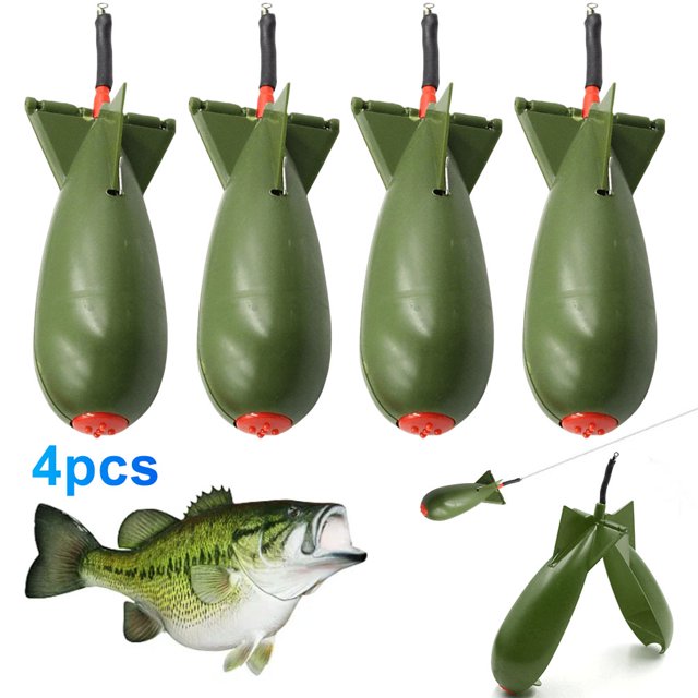 Carp Fishing Rockets Feeder 3 Tamaño Bomba Señuelo Cebos Maker Tackle (Verde S)