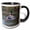 Black/White, variant on 3drose, Mallard Drake Lifting Off., 11oz Magic Transforming Mug