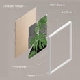 thumbnail image 4 of PixonSign Framed Canvas Print Wall Art Set - Geometric Monstera Leaf Art - Set of 3 Abstract Shapes Mid-Century Minimalist Wall Décor for Living Room, Bedroom, Office - 12"x16"x3 Panels White, 4 of 5