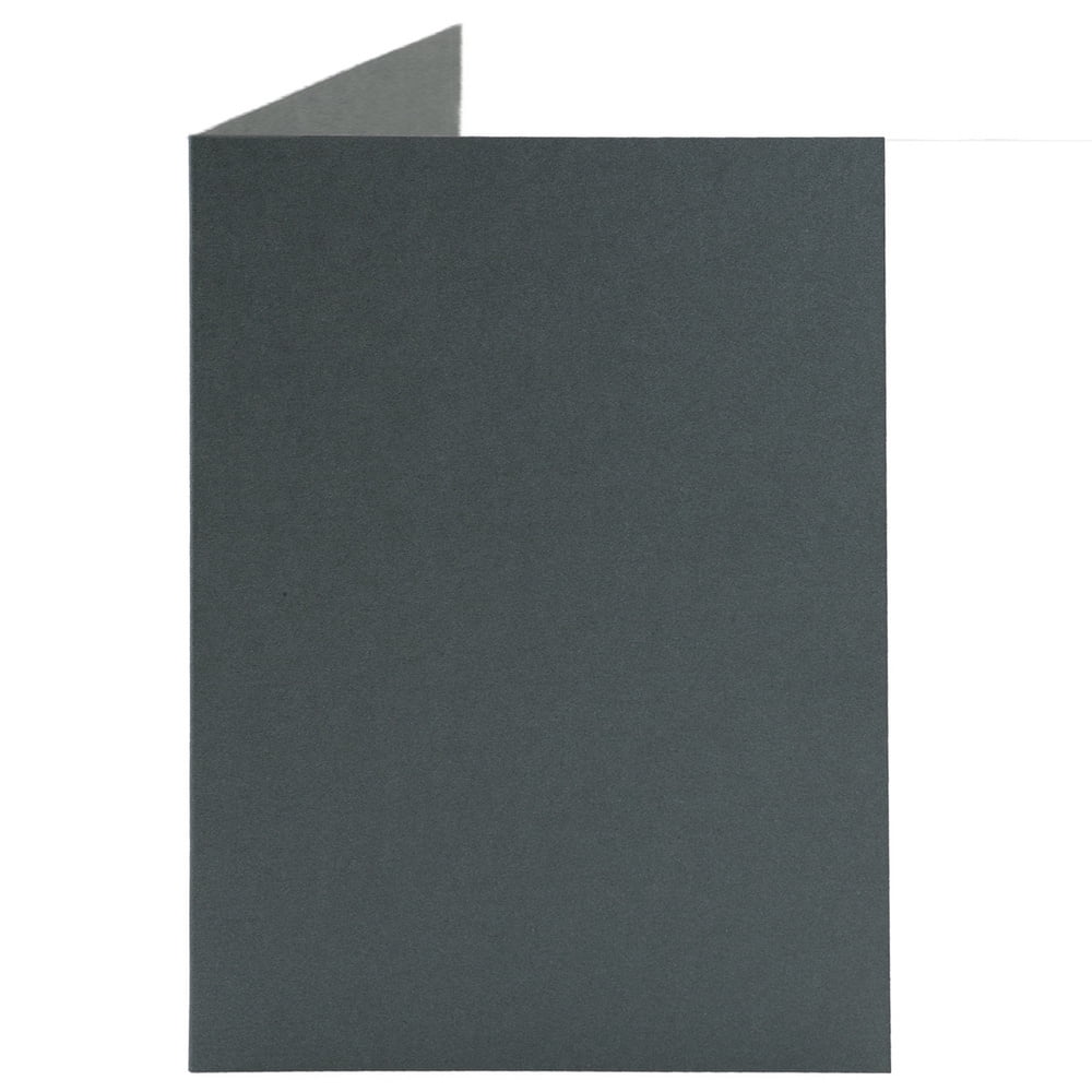 JAM Paper Foldover Cards, 5 x 7, 50/Pack, Metallic Malachite Dark Blue