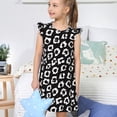 thumbnail image 4 of Fotbe Black Leopard Vestido de Dormir para Niñas de 3 a 10 Años, Mangas Cortas, Estilo Princesa, Pijama Camisón con Mangas Voladas-X-Large, 4 of 6