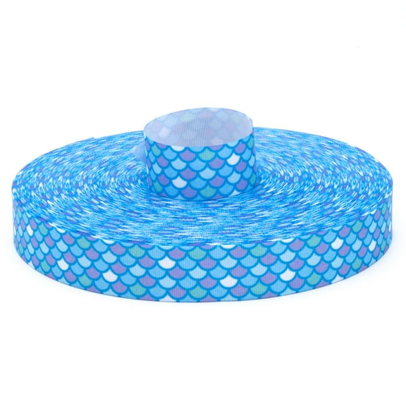 Country Brook Design® 5/8 inch Mermaid Scales Grosgrain Ribbon, 10 Yards