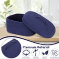 thumbnail image 3 of Oval Cotton Rope Storage Basket with Lid, Navy Blue Woven Storage Bin Decorative Organizer, Nursery Storage Container, Diaper Caddy, Multifunctional Desktop Storage Box for Home Supplies, 3 of 7