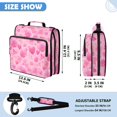 thumbnail image 3 of Zipper Binder with Shoulder Strap 2 inch 3 Ring Waterproof File Folder Organizer Bag 500 Sheet Pink Hearts and Roses Pattern, 3 of 8