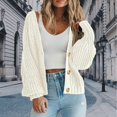 thumbnail image 2 of Nooxsoe Womens Knit Cardigan Knit Cardigan Trendy Casual Warm Cardigans V-neck Soft Comfort Soft Knit Button Down Sweaters Cardigans Fall Shrugs Lightweight Soft Cardigan for Women White M, 2 of 4