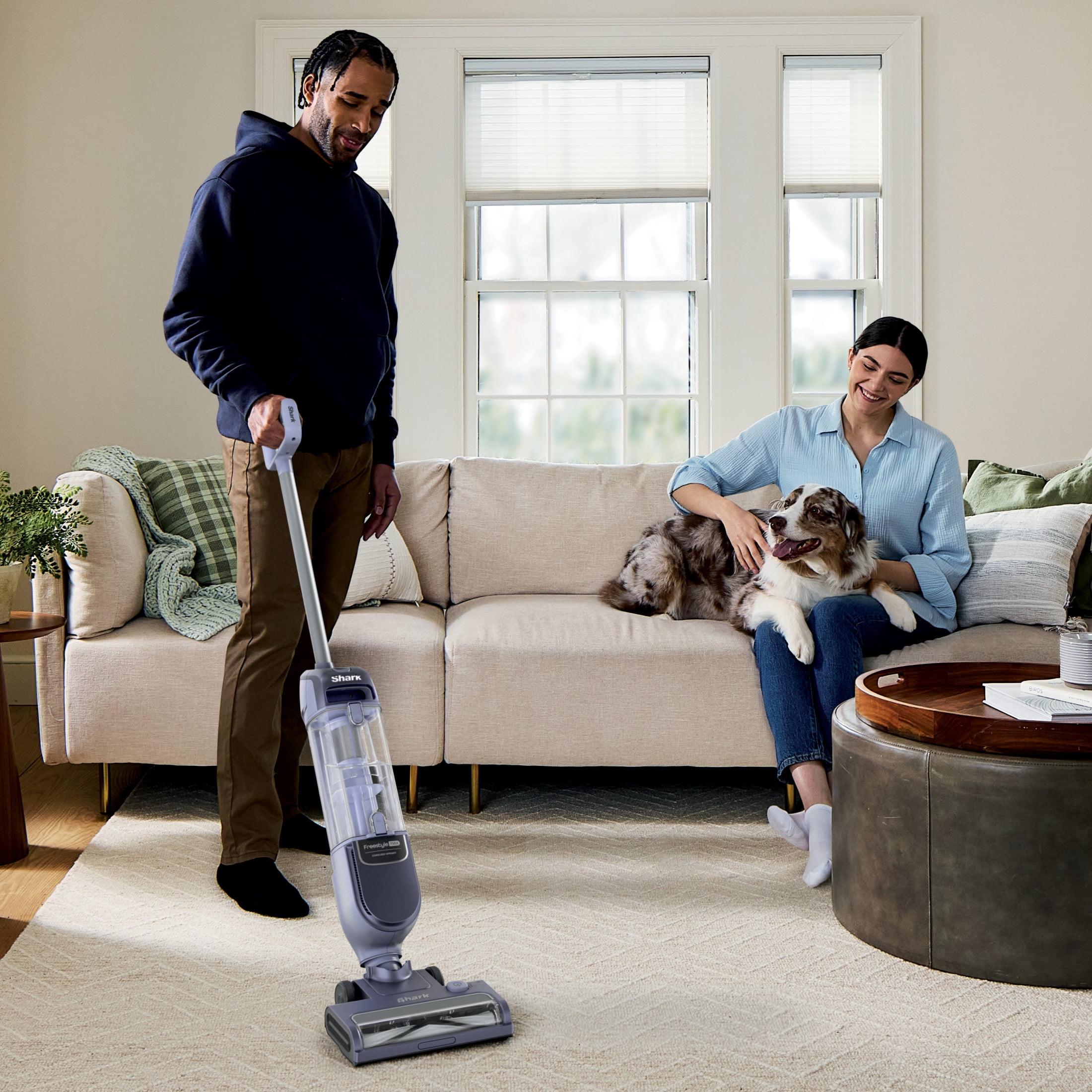 Shark Freestyle Max Cordless Stick Vacuum, Carpet and Hardfloors, 2-Speed Brushroll, Precision Charging Dock, 20-Min Run Time, SV2000 Purple