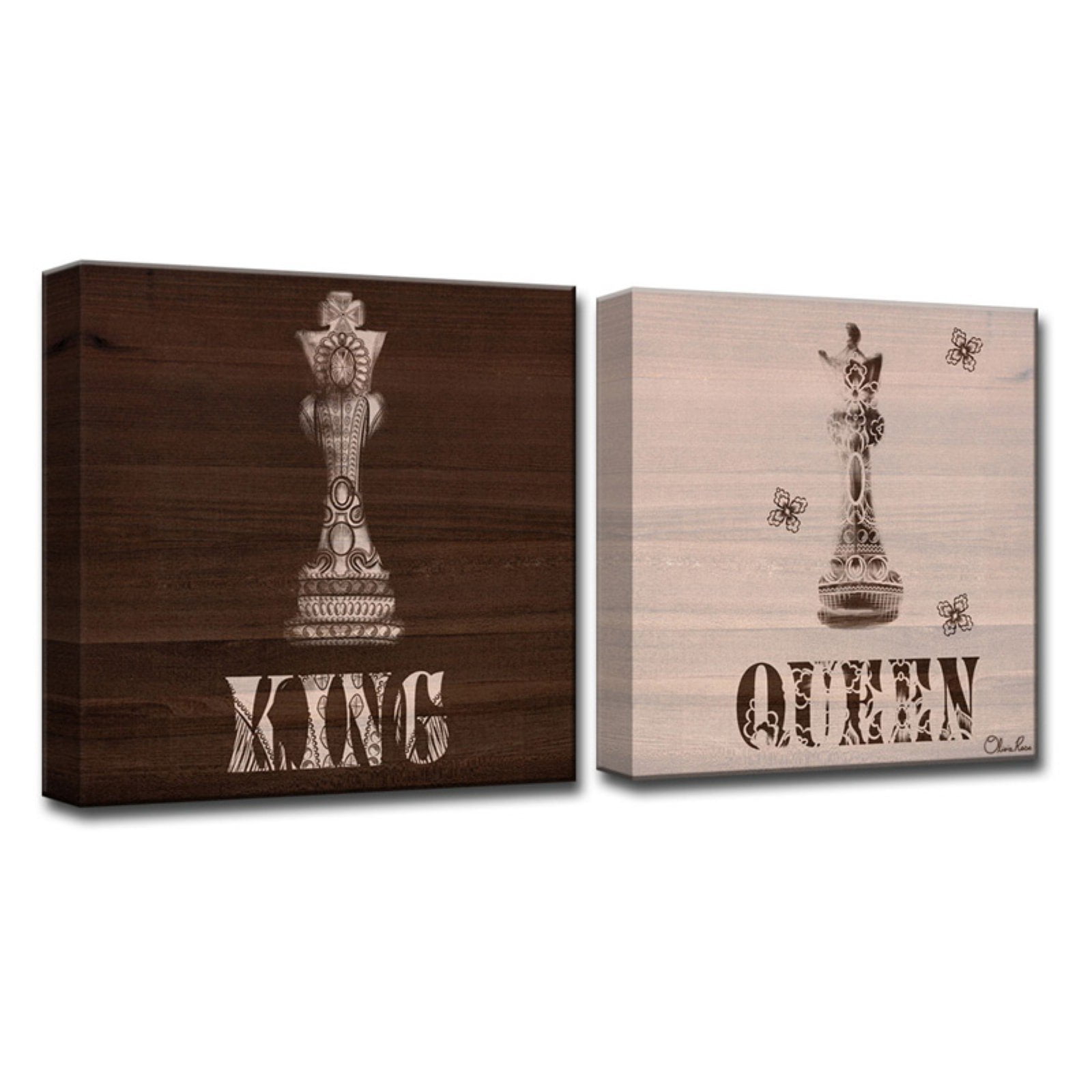 2-Piece Chess King & Queen Canvas Wall Art, 8x10