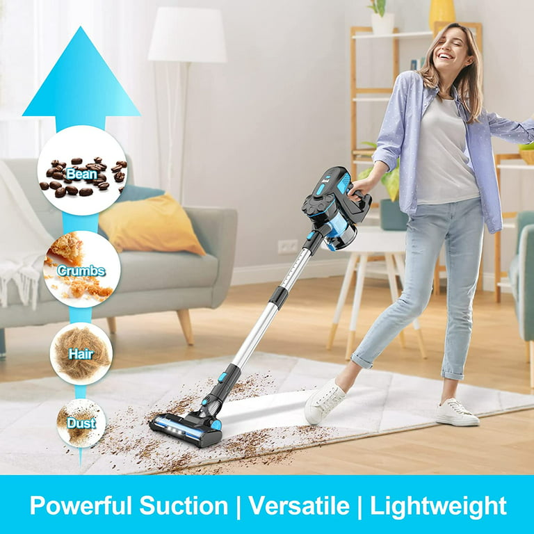 INSE Cordless Vacuum Cleaner, 6 in 1 Powerful Suction Lightweight Stick  Vacuum with 2200mAh Rechargeable Battery, up to 45min Runtime, for Home  Furniture Hard Floor Carpet Car Hair 