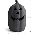 thumbnail image 5 of Clearance! Halloween Decorations - Fall Decor - 9.84in Black Handmade Terracotta Jack O Lantern Pumpkin - Outdoor Funny Vintage Farmhouse Decoration for Room Front Porch lawn Desk Bedroom Fireplace, 5 of 6