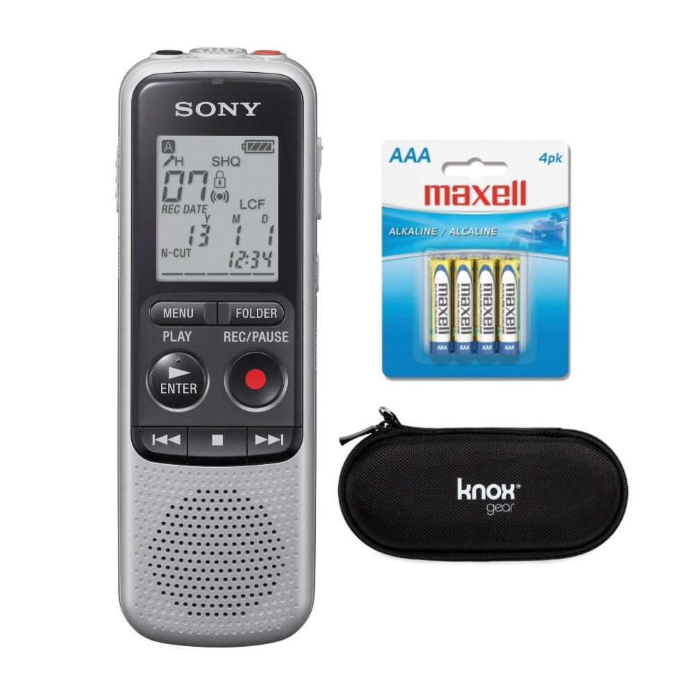 Sony 4gb Digital Voice Recorder With Volume Control Silver Icdbx140 K6 Walmart Com