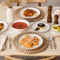 thumbnail image 6 of MALACASA Ceramic Dinnerware Set 24-Piece, Service for 6, Plates Bowls Set with Black Rim Microwave Dishwasher Safe, White, Series MINA, 6 of 9