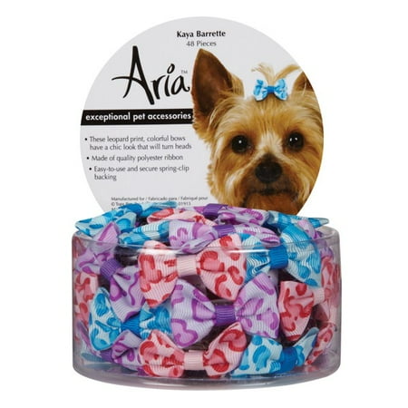 Aria Kaya Dog Barettes Canister, 48 Pc