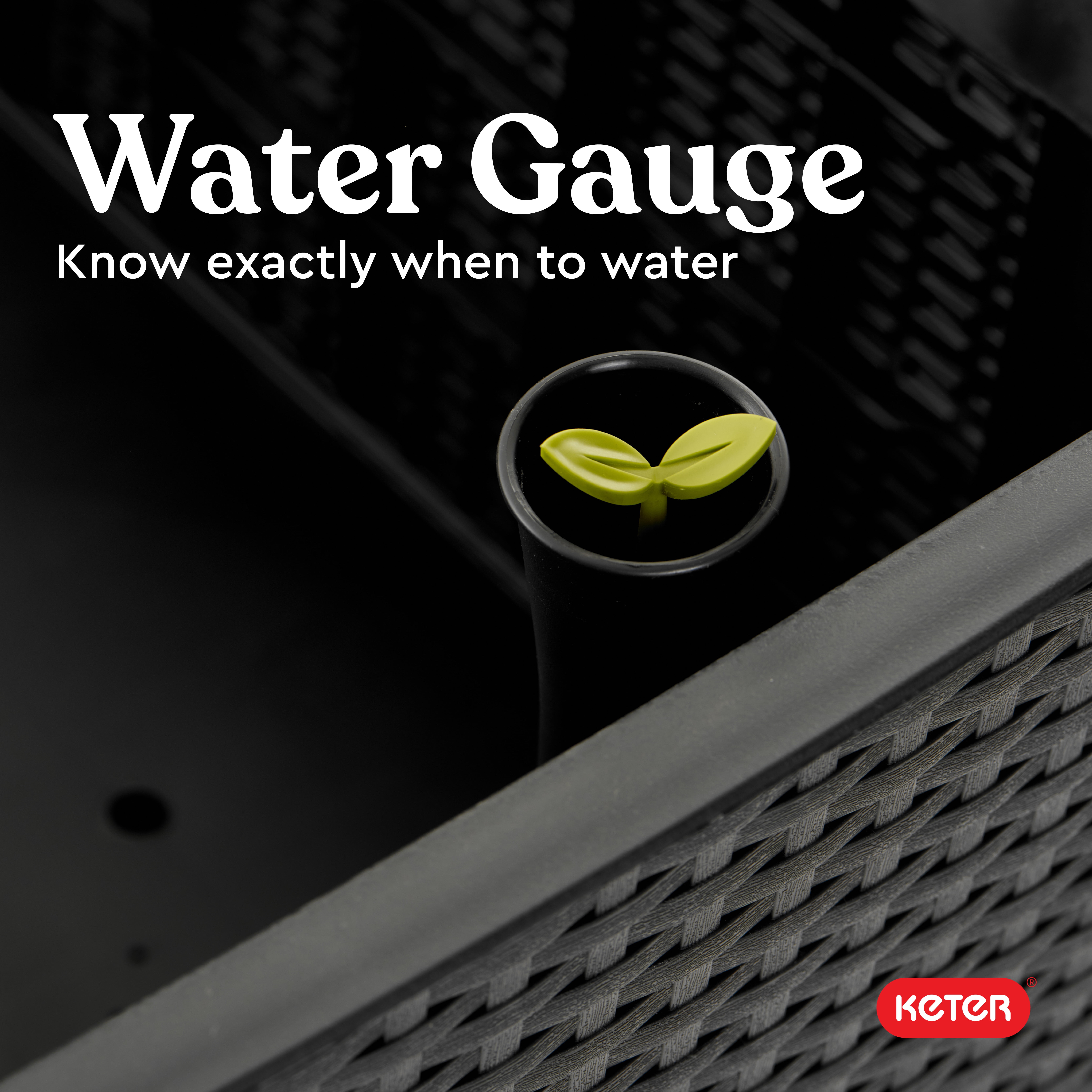 Keter 19.4" x 44.9" x 29.8" Resin Durable Raised Garden Bed with Self-Watering Drainage Planter Box