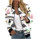 thumbnail image 2 of Chaqueta y abrigos casuales de manga larga sin capucha para mujer, nueva moda informal, chaqueta de manga larga con cremallera y bolsillo, estilo estampado, parte superior de poliéster para mujer, 2 of 5
