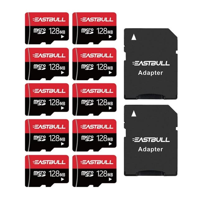 Tarjeta micro SD EASTBULL de 128 MB, paquete de 10 unidades de vídeo Full HD UHS-I U1