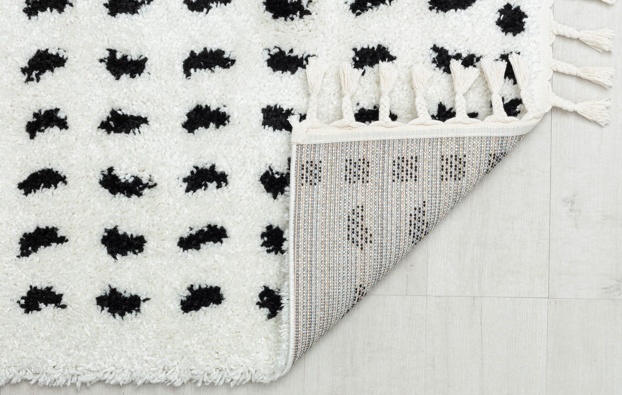 Rugs America BT15B Calm Creation Dots Modern White Area Rug, 2'6" x 4'