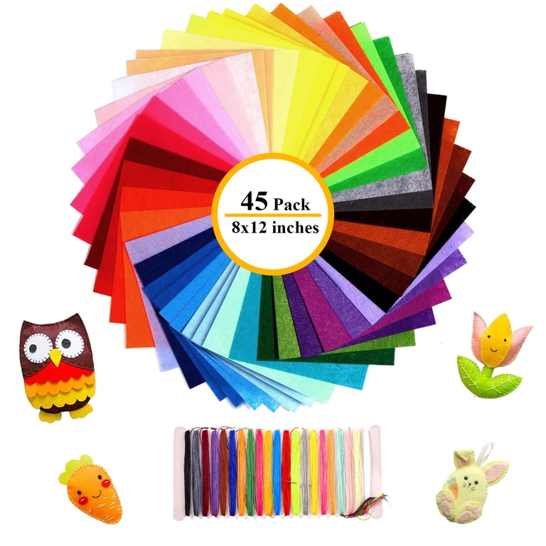 LANNEY Assorted Felt Sheets, 45 Colors 8x12 Inch photo 1