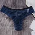 thumbnail image 2 of kamemir Underwear Women Seamless Ribbed Thong Panties, Women's and Women's Plus(Dark Blue,L), 2 of 3