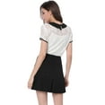 thumbnail image 4 of Unique Bargains Blouse en Dentelle à Col Contrastant Transparent pour Femmes, 4 of 7