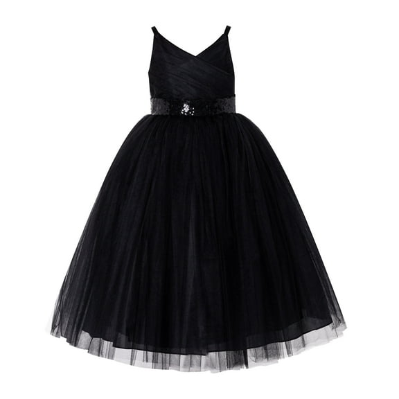 Ekidsbridal V-Neck Tulle Flower Girl Dress for Communion Baptism Formal Gown 218 2