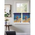 thumbnail image 3 of Coastal Santa Christmas Tier Curtains 36 Inch Length,Sheer Curtains for Bedroom Living Room Window Blue Xmas Beach Seaside Rod Pocket Drapes Kitchen Curtains Small Half Window 27.5"x36" 2 Panels, 3 of 7