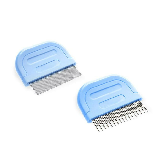 2 peines antipulgas para gatos, peine antipulgas, peine con agujas de acero inoxidable, peine para el cuidado de mascotas (peine antipulgas + aguja larga y corta)