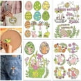 thumbnail image 1 of 4 hojas de estabilizadores de costura a mano solubles en agua con forma de huevo de conejito de Pascua, cesta de flores, estabilizador de bordado lavable, práctica de puntadas de bordado, 1 of 7