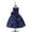 Dark Blue, variant on Girls Princess Dress, Sleeveless Elegant Wedding Birthday Dress Bow Satin Prom Maxi Dress Pink 120