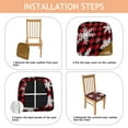 thumbnail image 4 of Red Christmas Snowflake and Plaid Seat Covers for Dining Room Chairs Set Of 6,Stretch Printed Washable Chair Seat Cover with Elastic Ties and Button,Removable Waterproof Couch Cushion Covers, 4 of 6
