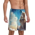 thumbnail image 2 of Vsdgher Short de Pyjama Imprimé Chat Bleu pour Hommes Bas de Pyjama Léger avec Poches-TG, 2 of 6