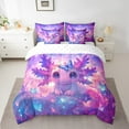 thumbnail image 2 of Erosebridal Cute Axolotl Comforter Set Twin 7 Pcs Outer Space Galaxy Butterfly Bedding Set Cartoon Salamander Kawaii Reptile Animal Bed in a Bag with Comforter,Sheets, 2 of 5