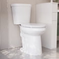 thumbnail image 2 of 2-Piece 1.1/1.6 GPF Dual flush Elongated 19 in. ADA Comfort Height Toilet in White Map 1000g, Soft-Close Seat Included, 2 of 20