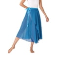 thumbnail image 3 of Kaerm Women Sheer Ballet Wrap Skirts Solid Color Flowy Skirts Lace-up Apron Dance Skirts Lake Blue One Size, 3 of 6