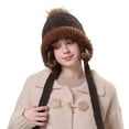 thumbnail image 1 of TINZ Bonnet d'Hiver Réversible à Double Couche avec Fermeture à Nouer pour Extérieur Bonnet Thermique pour Homme, 1 of 4