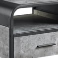 thumbnail image 3 of Ish 22 Inch Modern Wood End Table 1 Drawer Metal Handles Gray  Black - Saltoro Sherpi, 3 of 5