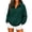 Dark Green #25, variant on Womens Sweatshirt V Neck Long Sleeve Loose Fit Tops Solid Color Travel Sweatshirt Fall Winter Lightweight Trendy Shirt Dark Green S
