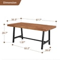 thumbnail image 6 of Sophia & William 68”L Outdoor Acacia Wood Rectangular Dining Table, 6 of 8