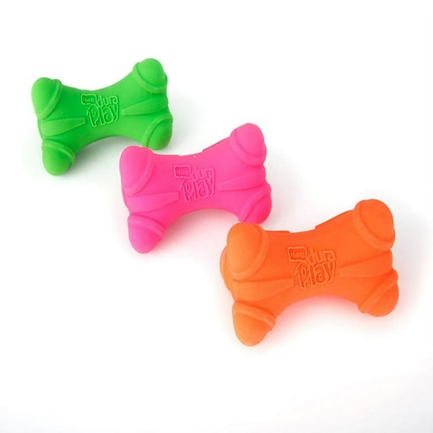 CHUANK Dura Play Medium Bone Dog Toy With Bacon Scent And Squeaker 3 Pack Walmart